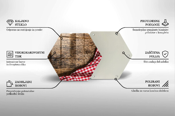 Skärbräda glas sexhörning Träbord