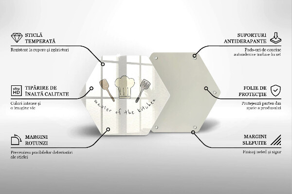Skärbräda glas sexhörning Kökets mästare
