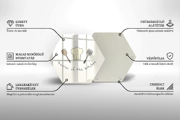 Skärbräda glas sexhörning Kökets mästare