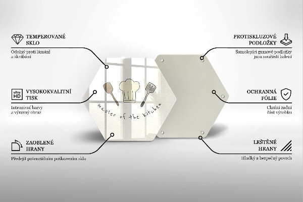 Skärbräda glas sexhörning Kökets mästare