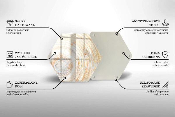Skärbräda glas sexhörning Trästruktur