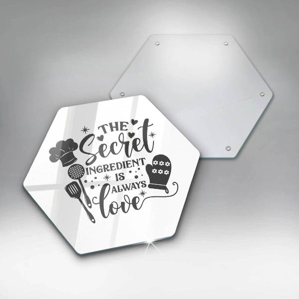 Skärbräda glas sexhörning Inskrift mening