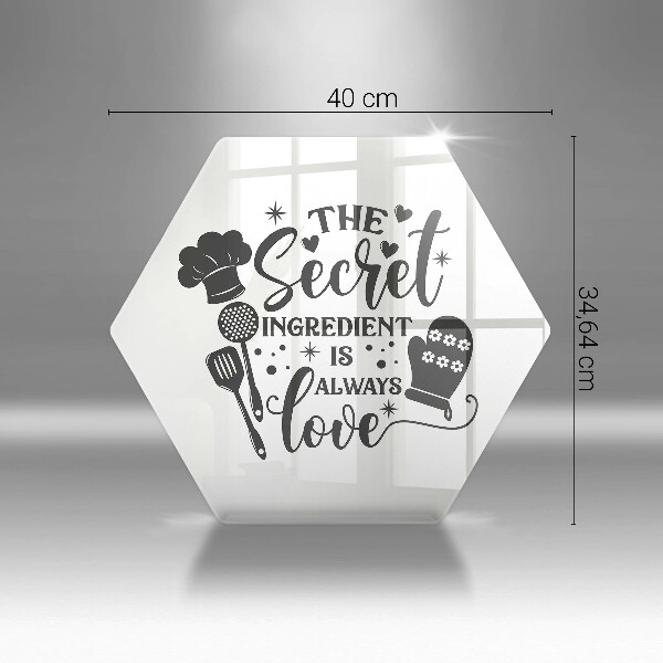 Skärbräda glas sexhörning Inskrift mening