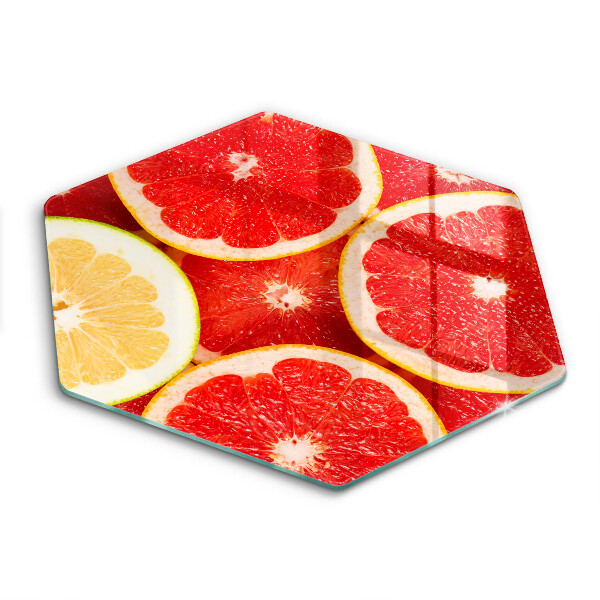 Skärbräda glas sexhörning Grapefruktskivor
