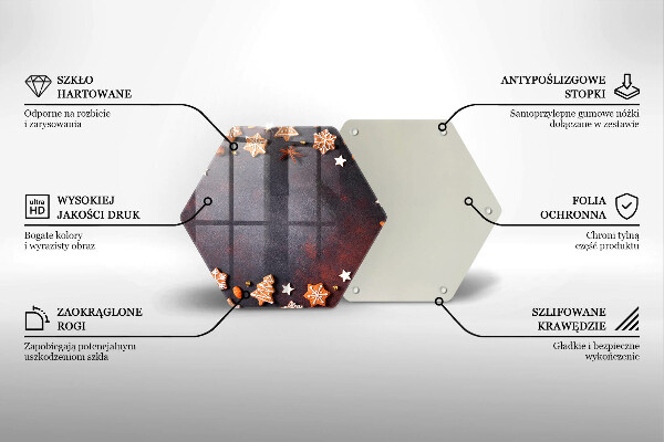 Skärbräda glas sexhörning Jul pepparkakor