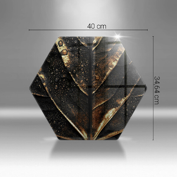 Skärbräda glas sexhörning Bladguld