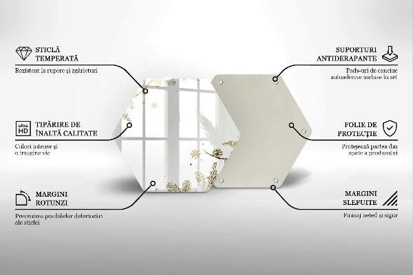 Skärbräda glas sexhörning Vinterdekorationer
