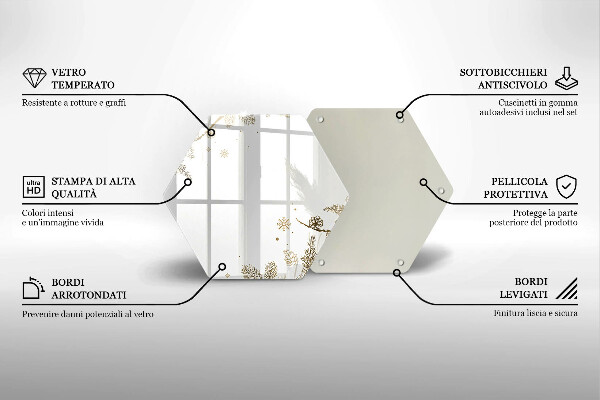 Skärbräda glas sexhörning Vinterdekorationer