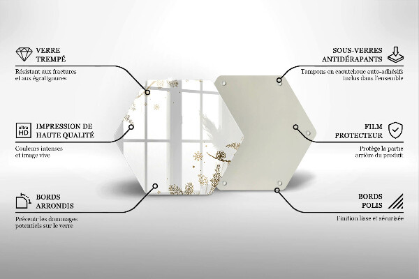 Skärbräda glas sexhörning Vinterdekorationer