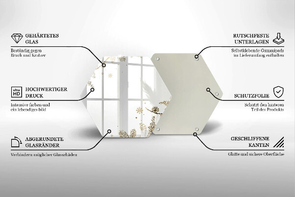 Skärbräda glas sexhörning Vinterdekorationer