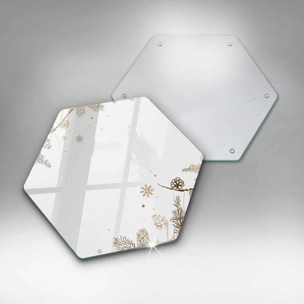 Skärbräda glas sexhörning Vinterdekorationer