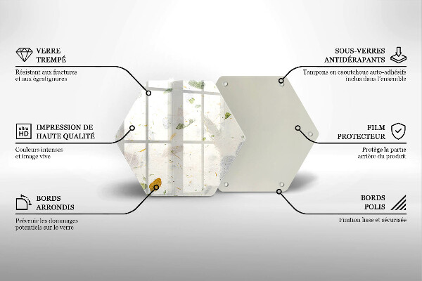 Skärbräda glas sexhörning Fallande löv