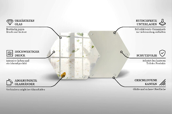 Skärbräda glas sexhörning Fallande löv