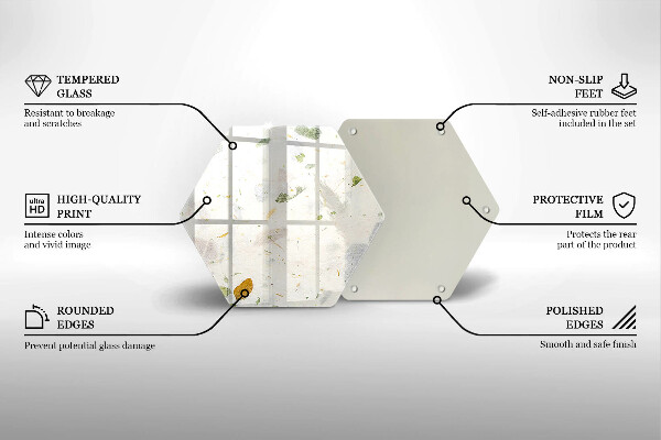 Skärbräda glas sexhörning Fallande löv