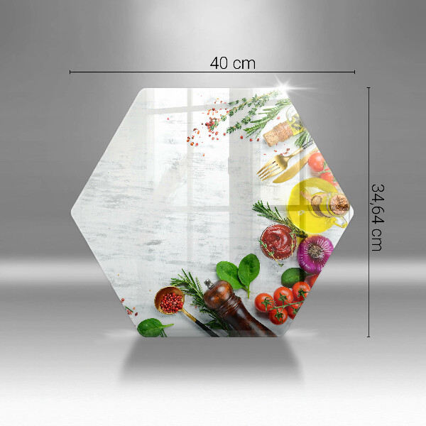 Skärbräda glas sexhörning Grönsaker och kryddor