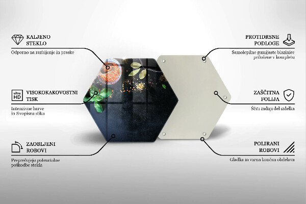 Skärbräda glas sexhörning Skålar med kryddor