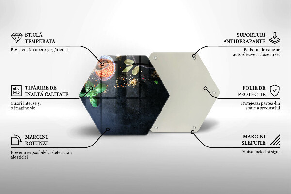 Skärbräda glas sexhörning Skålar med kryddor