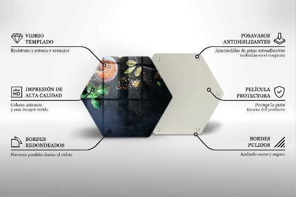 Skärbräda glas sexhörning Skålar med kryddor