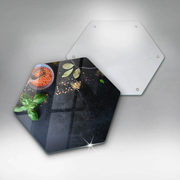 Skärbräda glas sexhörning Skålar med kryddor