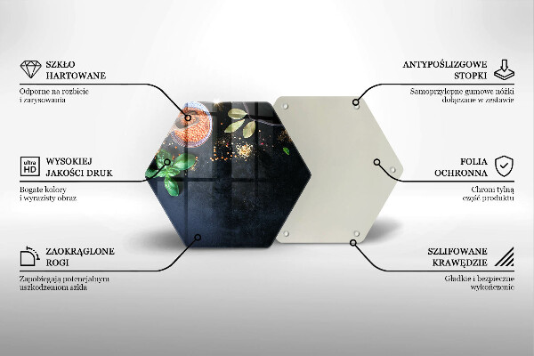 Skärbräda glas sexhörning Skålar med kryddor