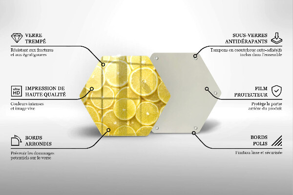 Skärbräda glas sexhörning Citronfrukt