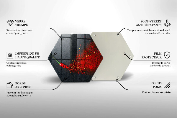 Skärbräda glas sexhörning Chilipeppar