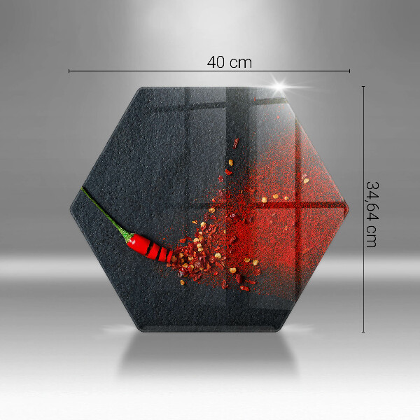 Skärbräda glas sexhörning Chilipeppar
