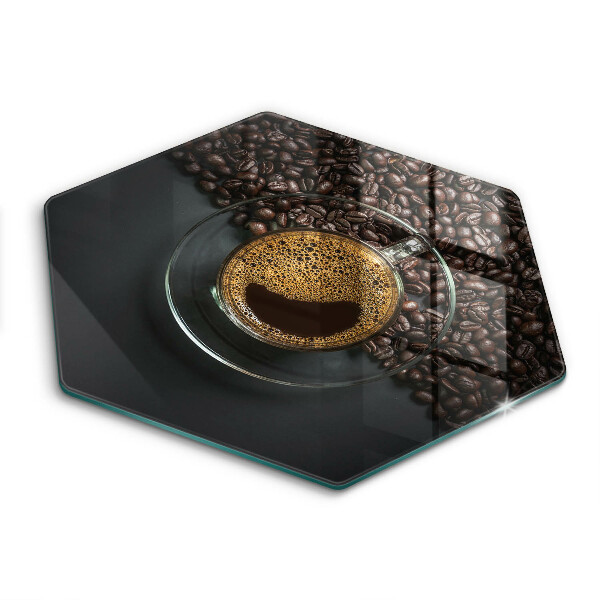 Skärbräda glas sexhörning Kaffe och bönor