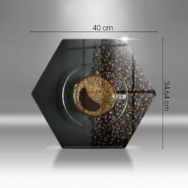 Skärbräda glas sexhörning Kaffe och bönor