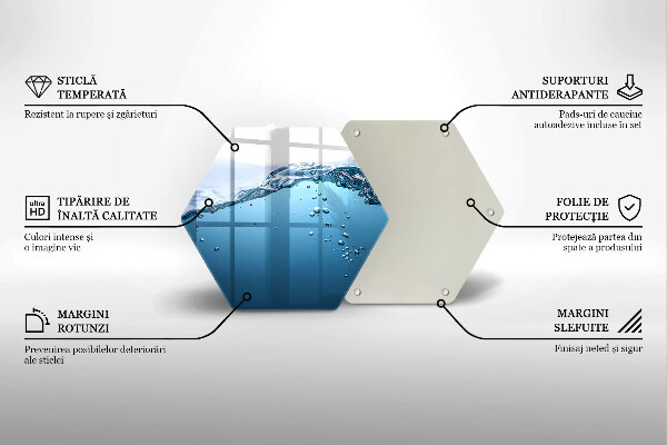 Skärbräda glas sexhörning Blått vatten