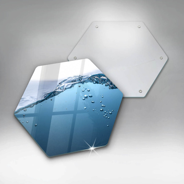 Skärbräda glas sexhörning Blått vatten