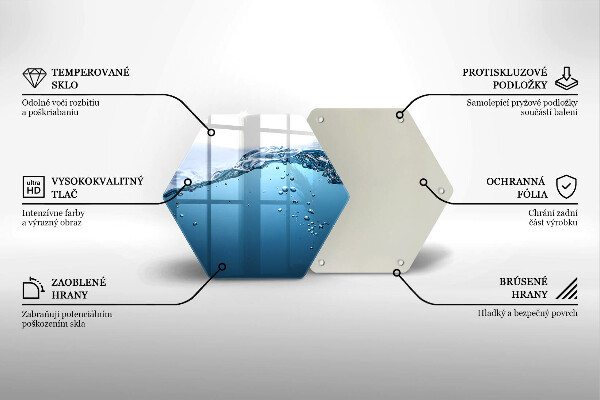 Skärbräda glas sexhörning Blått vatten