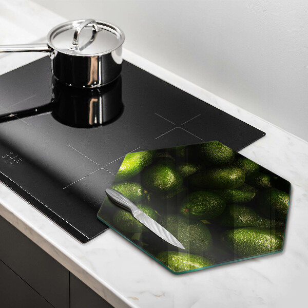 Skärbräda glas sexhörning Avokado frukt