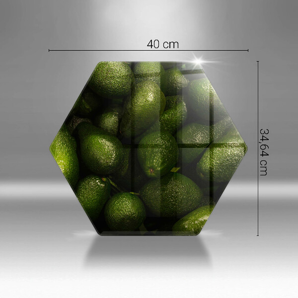 Skärbräda glas sexhörning Avokado frukt