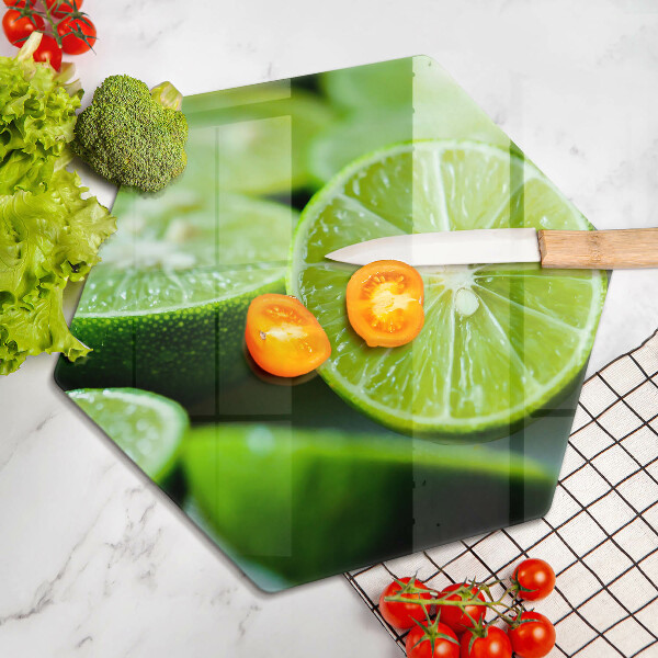 Skärbräda glas sexhörning Lime citrus