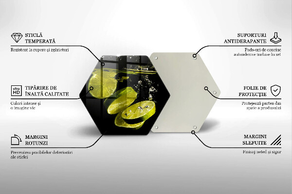 Skärbräda glas sexhörning Lime i vatten
