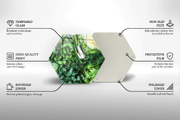 Skärbräda glas sexhörning Gröna grönsaker
