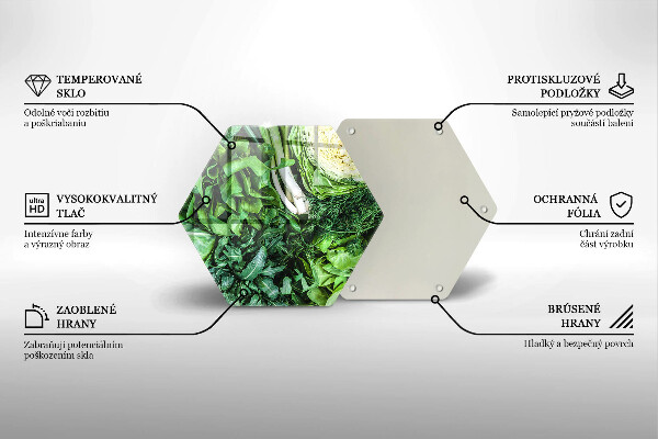 Skärbräda glas sexhörning Gröna grönsaker