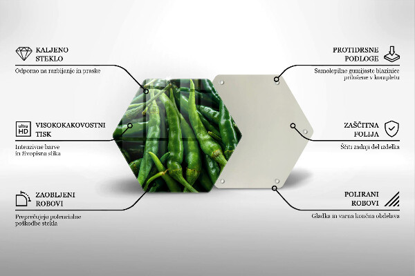 Skärbräda glas sexhörning Ärtskidor