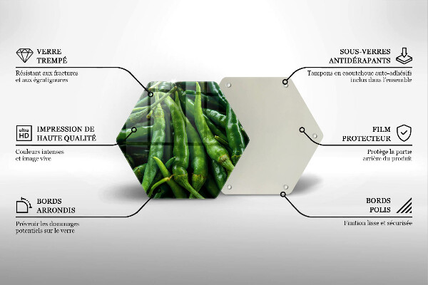 Skärbräda glas sexhörning Ärtskidor