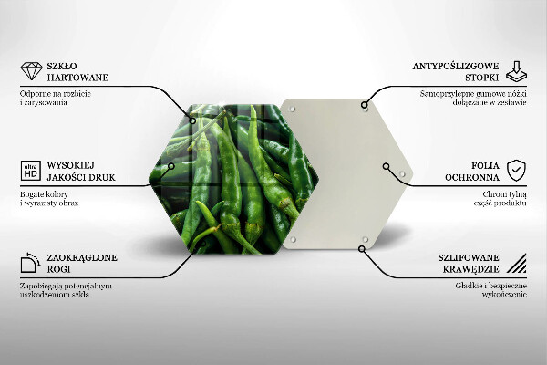 Skärbräda glas sexhörning Ärtskidor