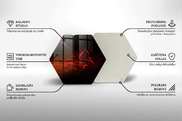 Skärbräda glas sexhörning Varm chilipeppar