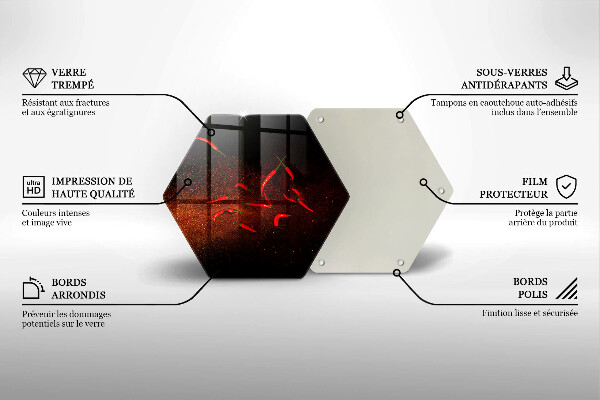 Skärbräda glas sexhörning Varm chilipeppar