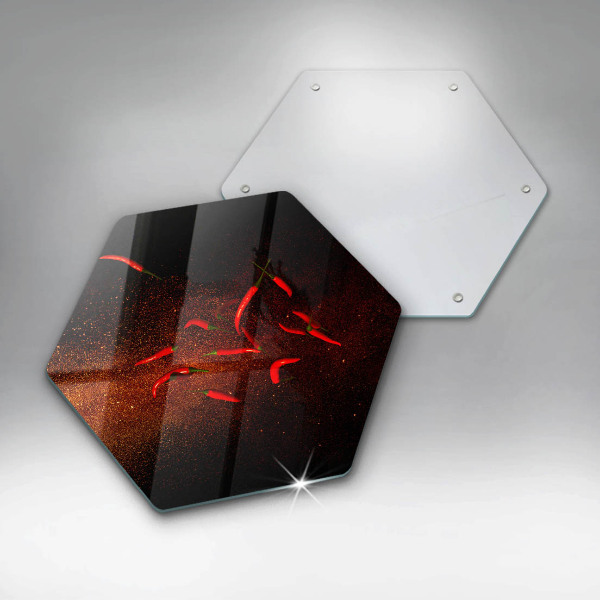 Skärbräda glas sexhörning Varm chilipeppar