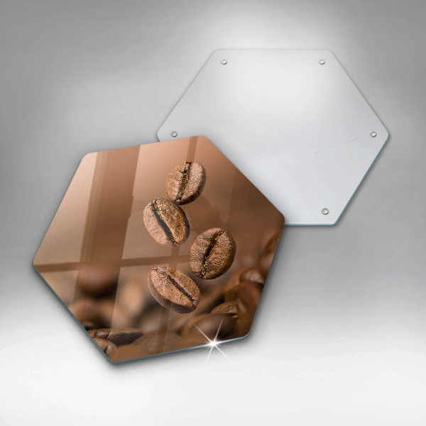 Skärbräda glas sexhörning Kaffebönor