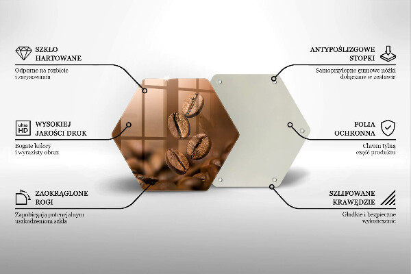 Skärbräda glas sexhörning Kaffebönor