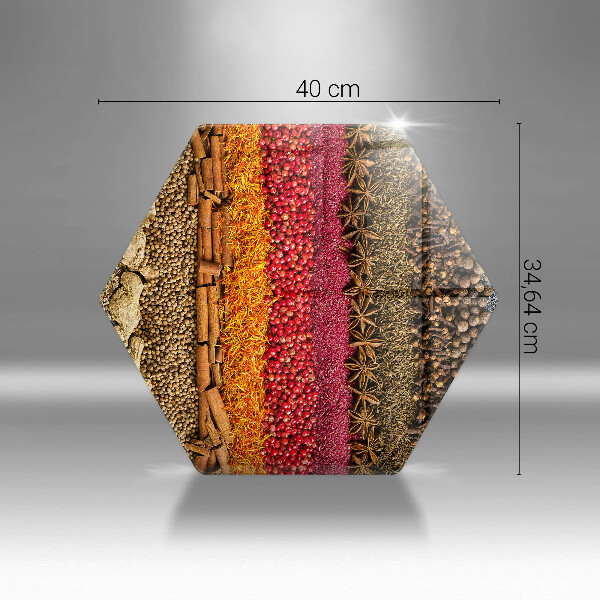 Skärbräda glas sexhörning Färgglada kryddor