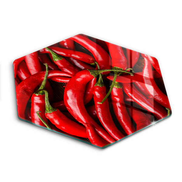 Skärbräda glas sexhörning Varm chilipeppar