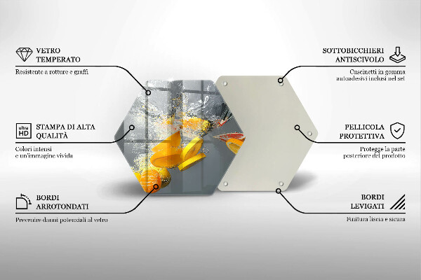 Skärbräda glas sexhörning Citroner i vatten