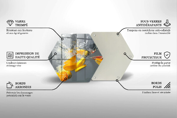 Skärbräda glas sexhörning Citroner i vatten